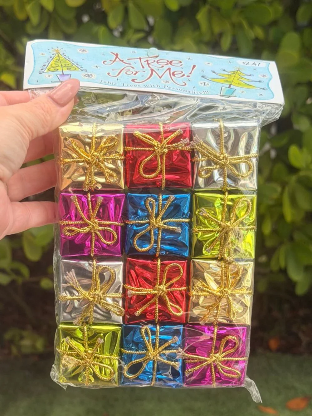 Miniature Lot of NEW Foil Gifts Boxes Dollhouse Mini Christmas Tree Ornaments